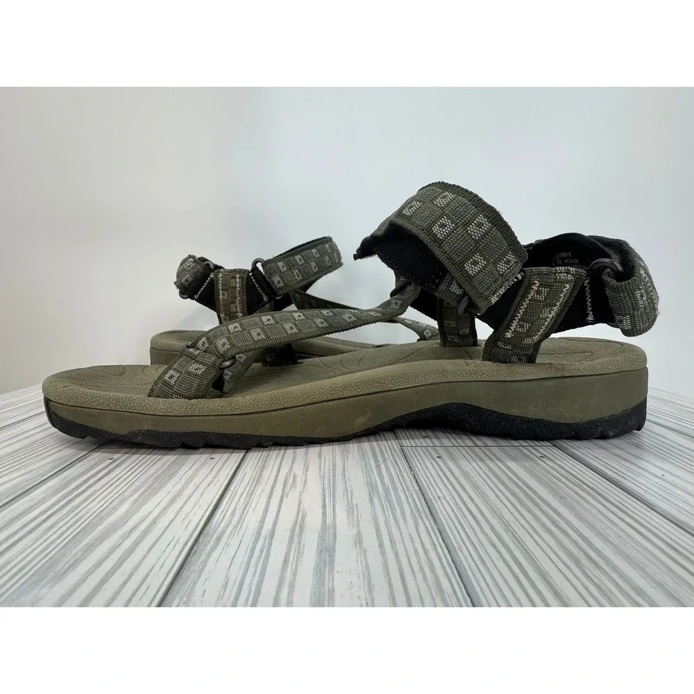 LL Bean Mens Olive‎ Green Sport Sandals Size 11 M Adjustable Strap Outdoor